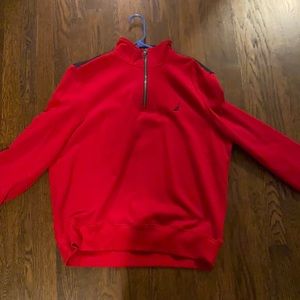 Red quarter zip sweater from nautica